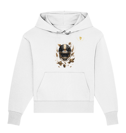 Football Helm mit Gold Oversize Hoodie - Organic Oversize Hoodie