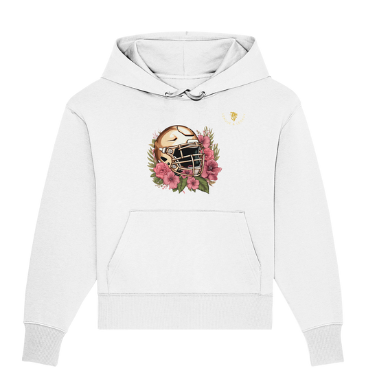 Damen Helm mit Blumen Oversize Hoodie - Organic Oversize Hoodie