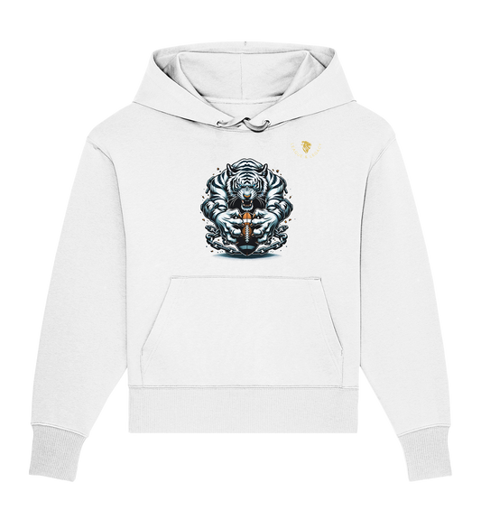 Weißer Tiger mit Football - Organic Oversize Hoodie