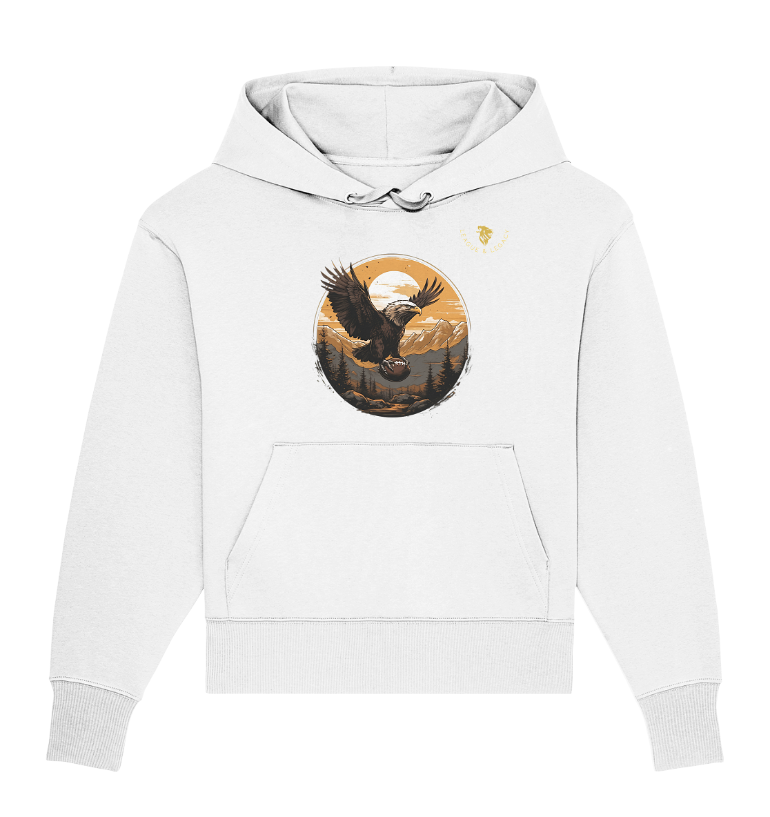 Adler mit Football - Organic Oversize Hoodie