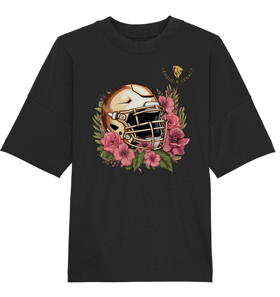 Women's Helmet with Flowers - Organic Oversize Shirt