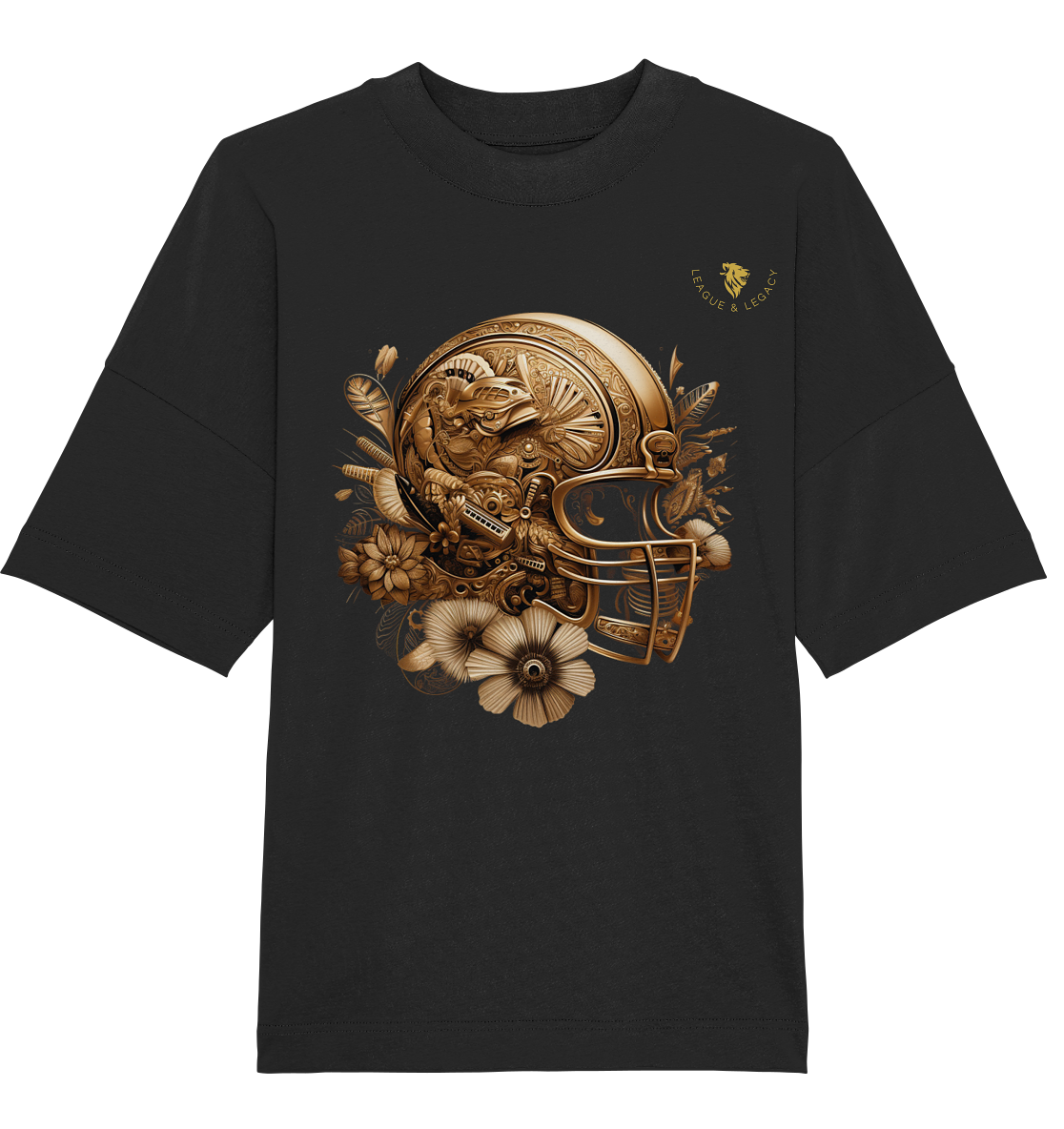 Goldener Football Helm - Organic Oversize Shirt