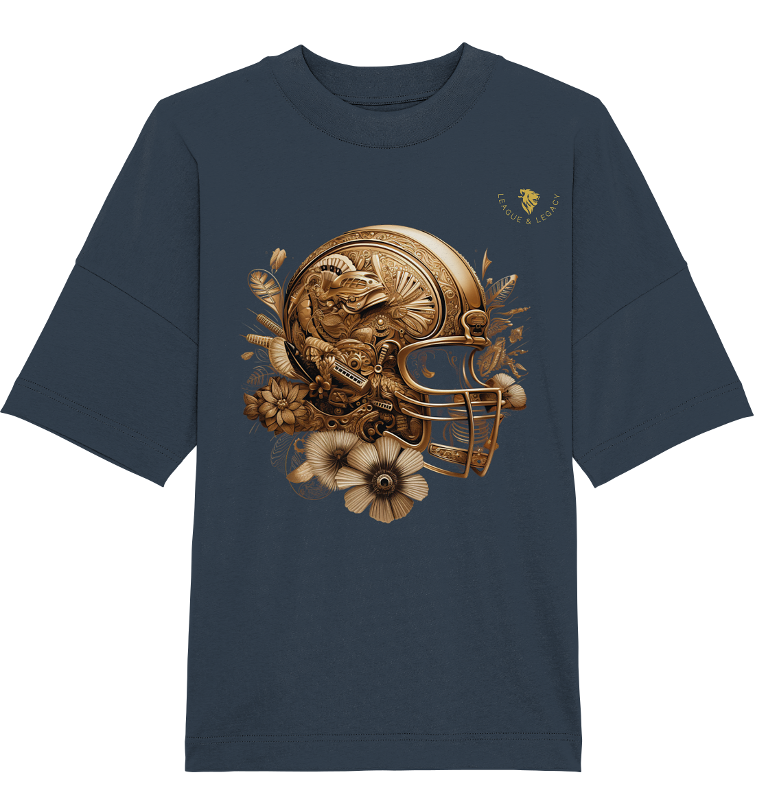 Goldener Football Helm - Organic Oversize Shirt