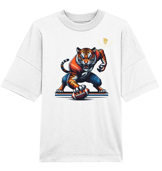 Tiger mit Football - Organic Oversize Shirt