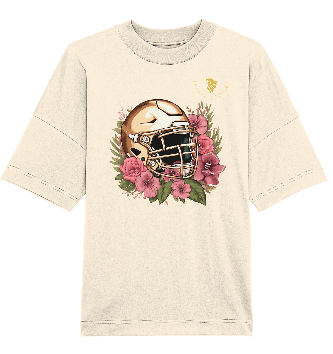 Women's Helmet with Flowers - Organic Oversize Shirt