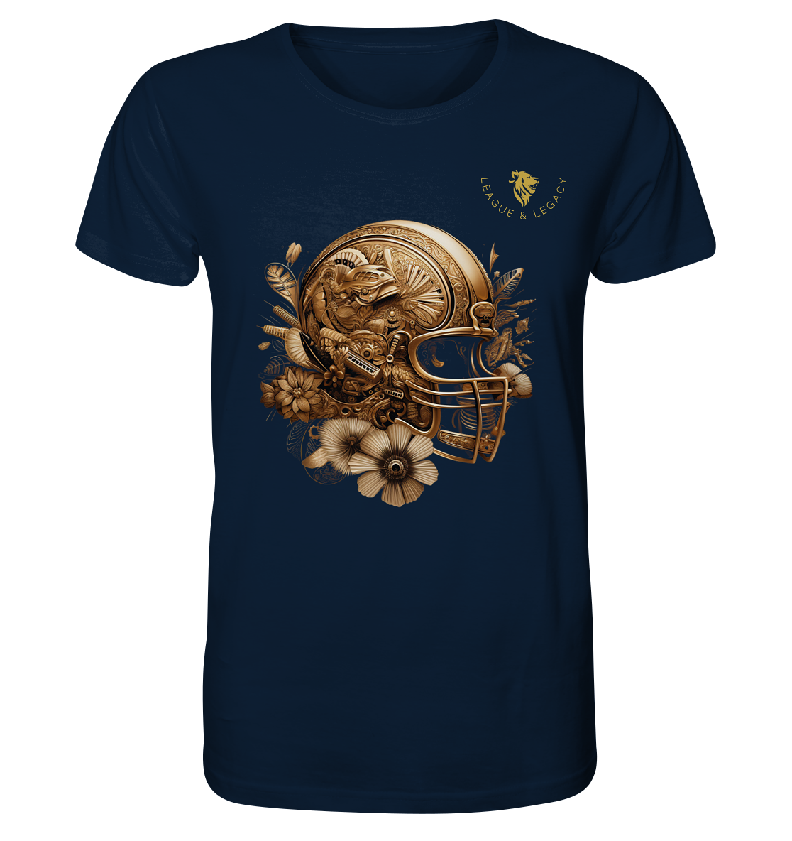 Goldener Football Helm - Organic Shirt