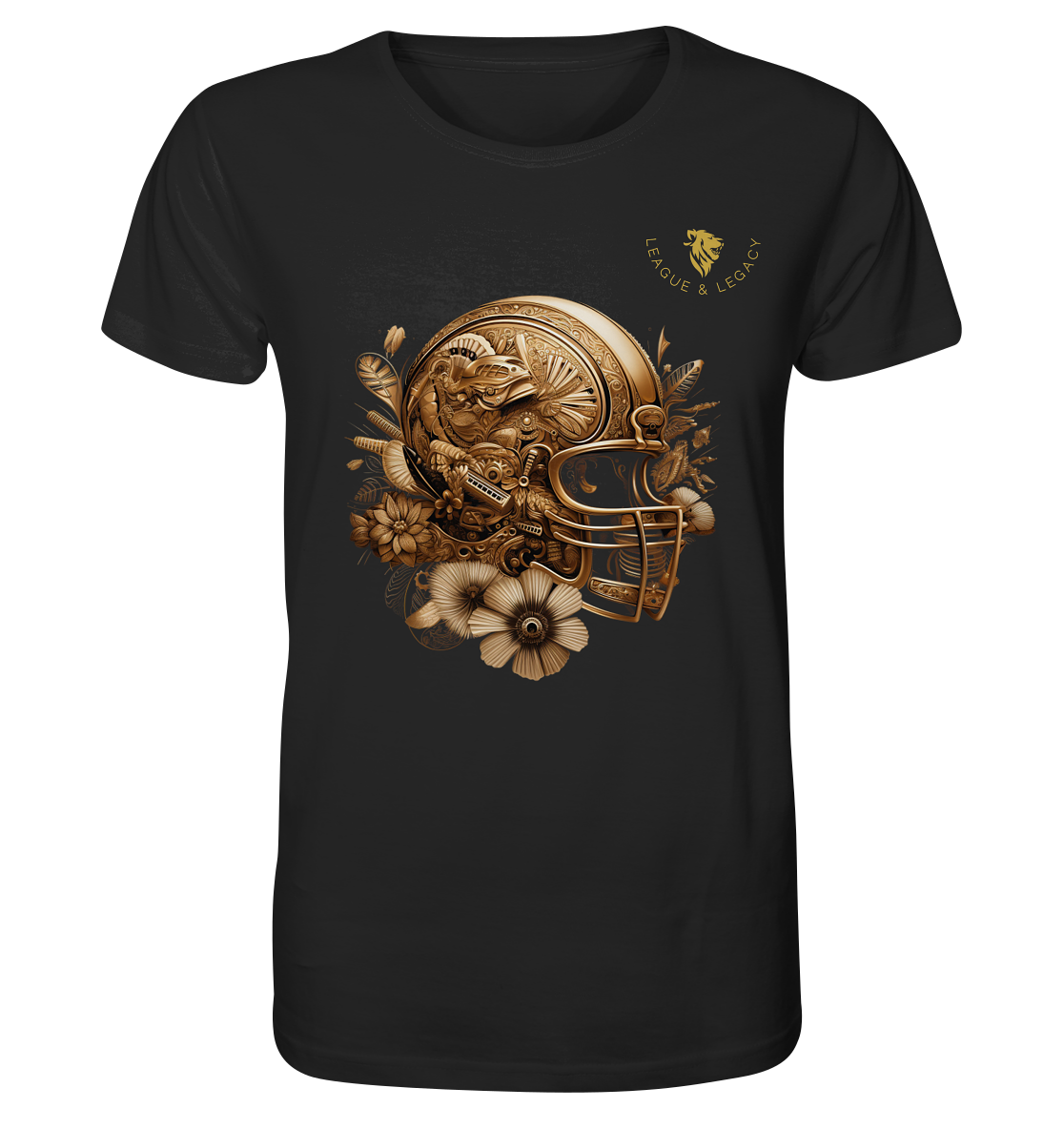 Goldener Football Helm - Organic Shirt