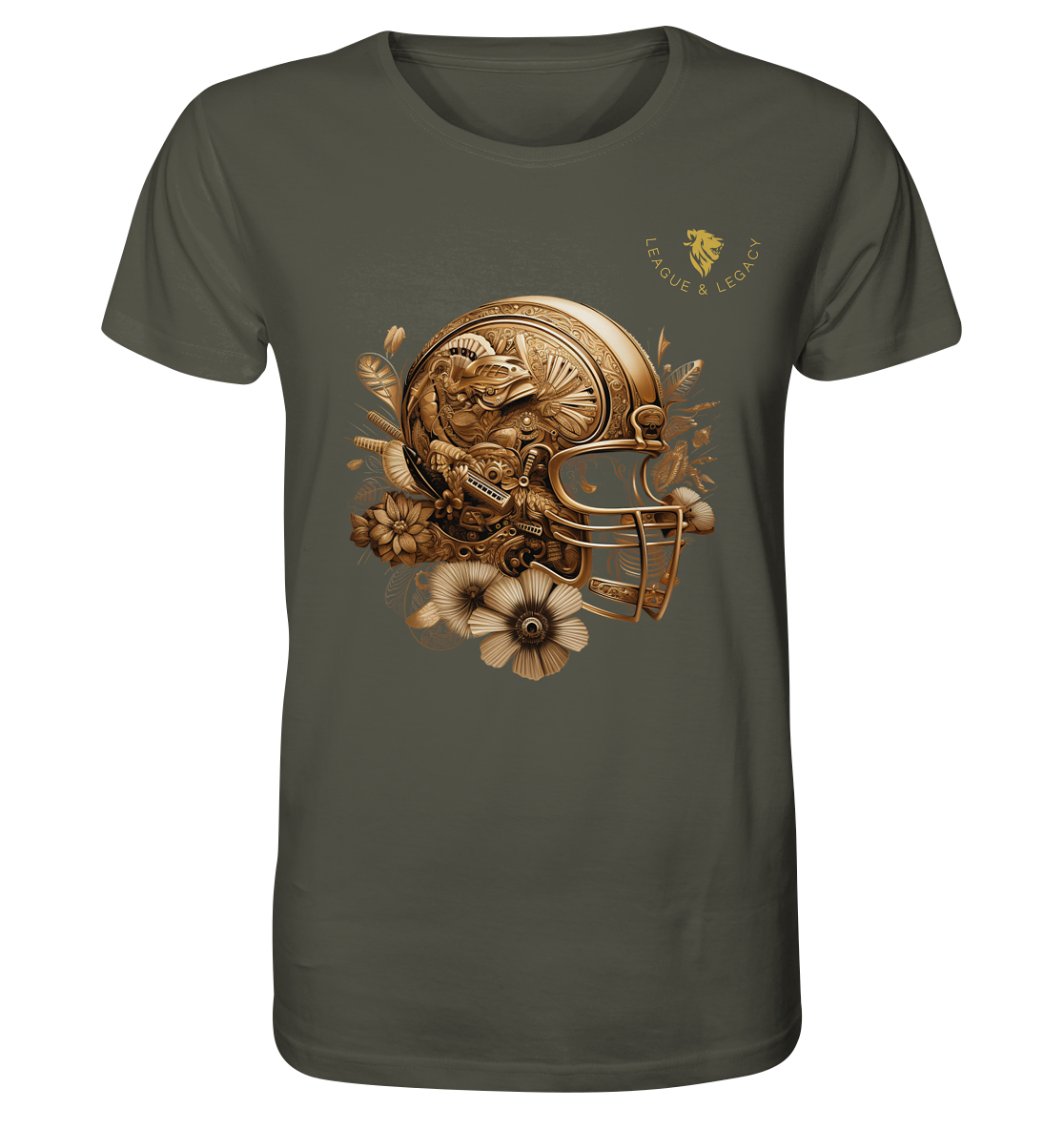 Goldener Football Helm - Organic Shirt