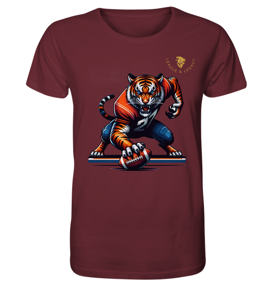 Tiger mit Football - Organic Shirt