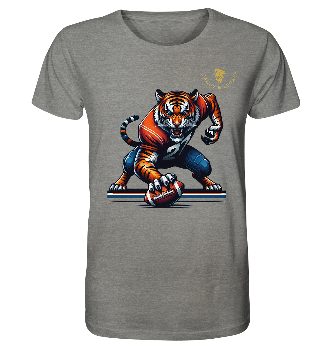 Tiger mit Football - Organic Shirt