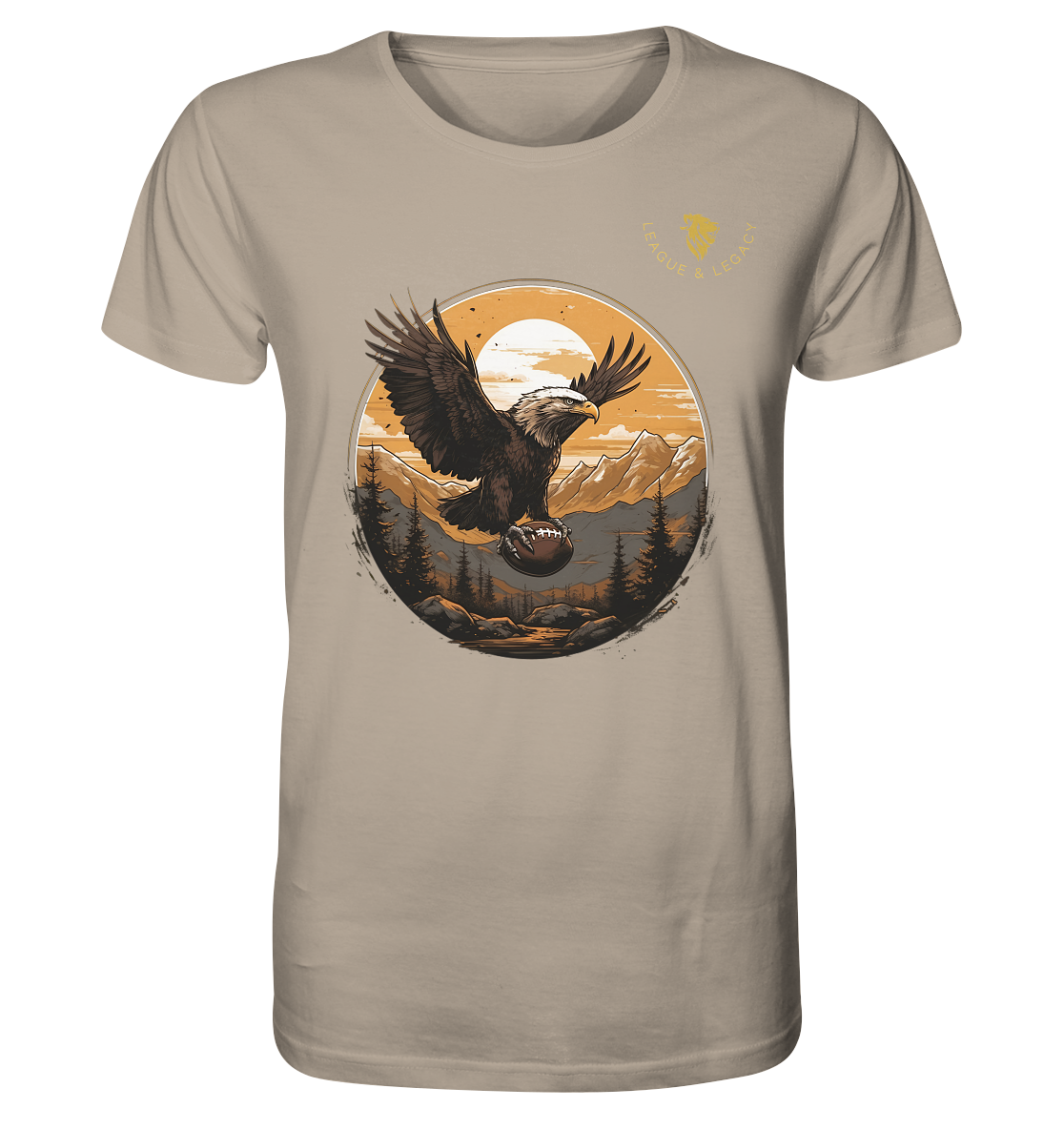 Adler mit Football - Organic Shirt