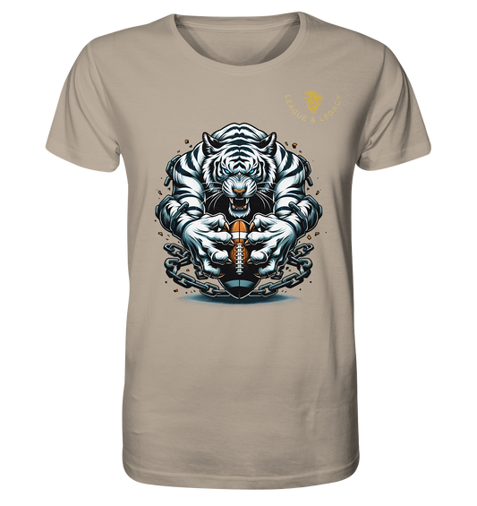 Weißer Tiger mit Football - Organic Shirt