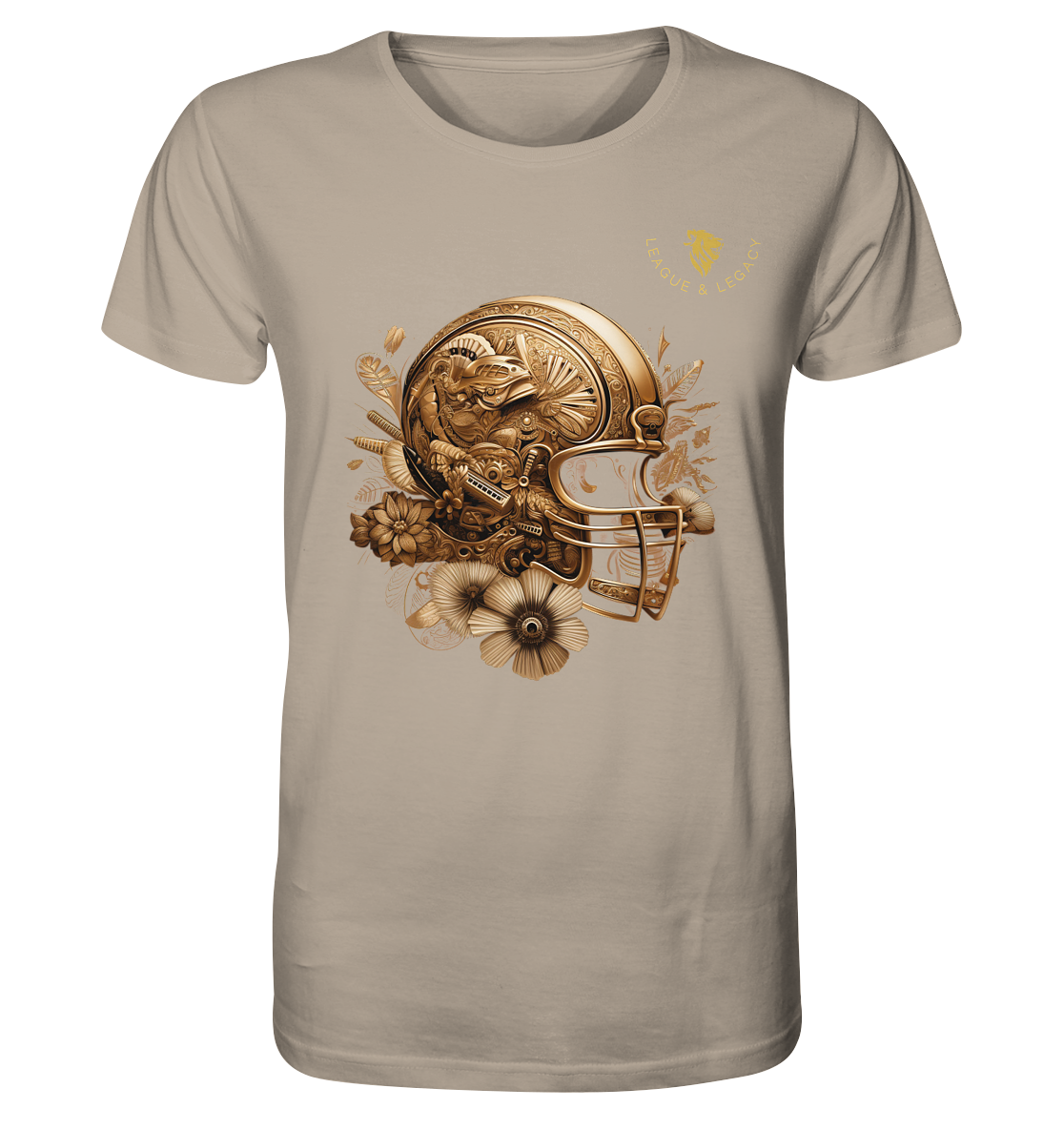 Goldener Football Helm - Organic Shirt