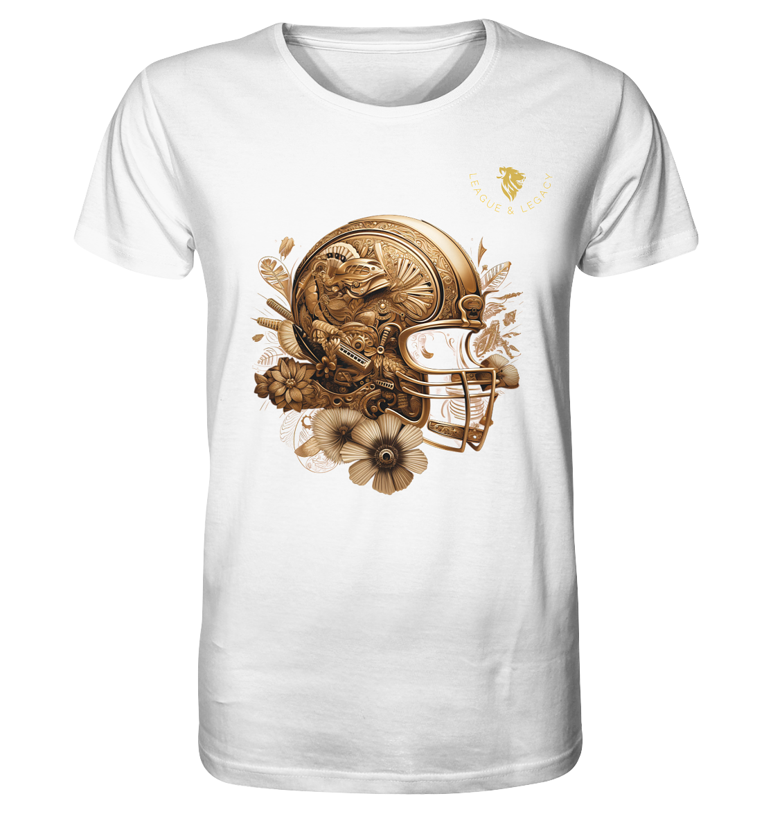 Goldener Football Helm - Organic Shirt