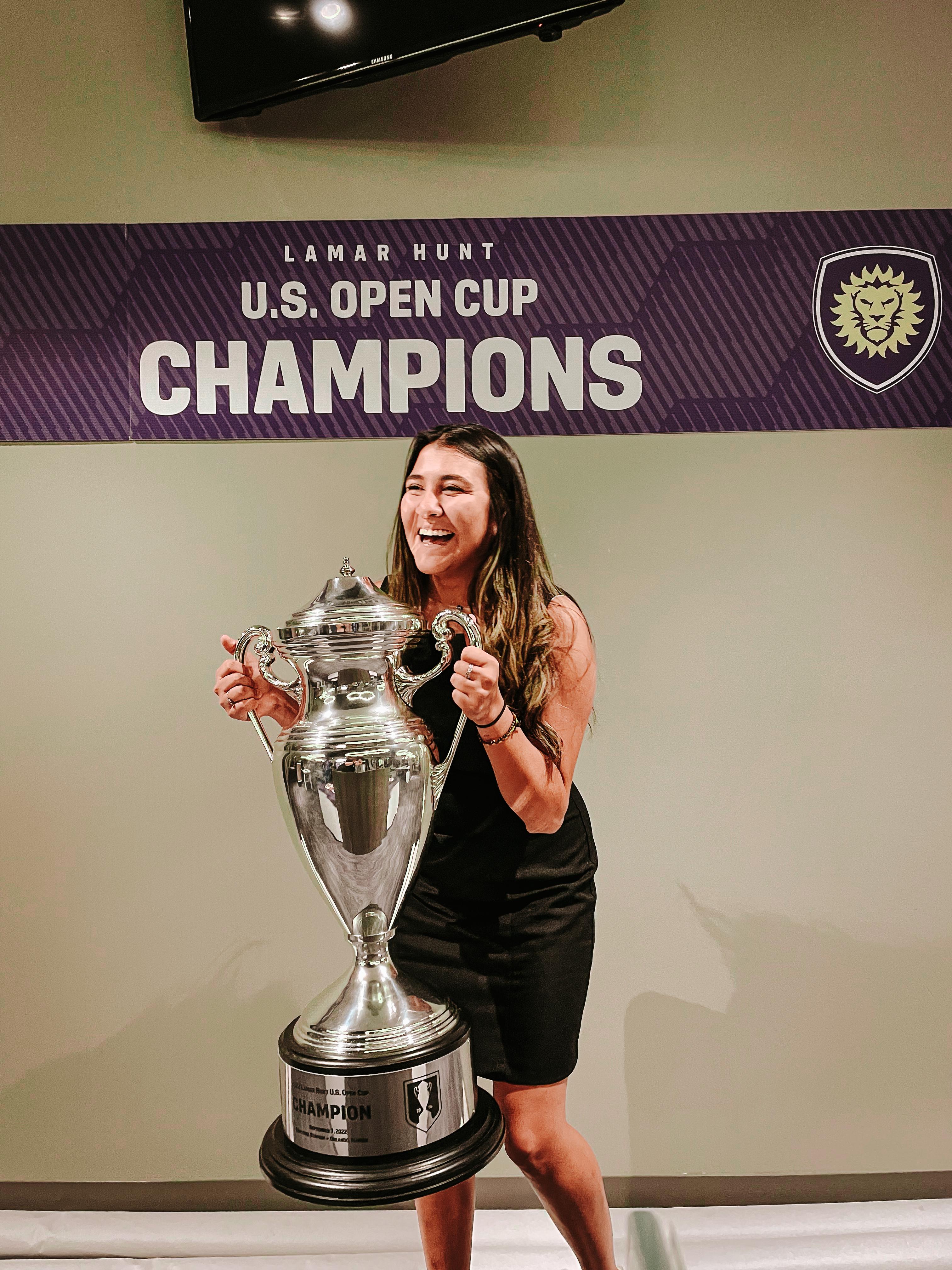 Robbin Juarez with the US Open Cup
